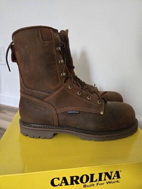 Carolina Men's Waterproof Safety Toe 8" Work Boots Wide Width Men's Size 13 2E